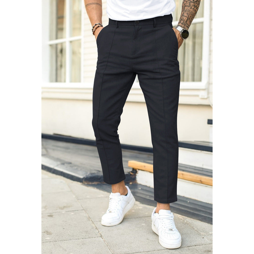 Herren Anzughose Slim Fit Elastisch Elegant
