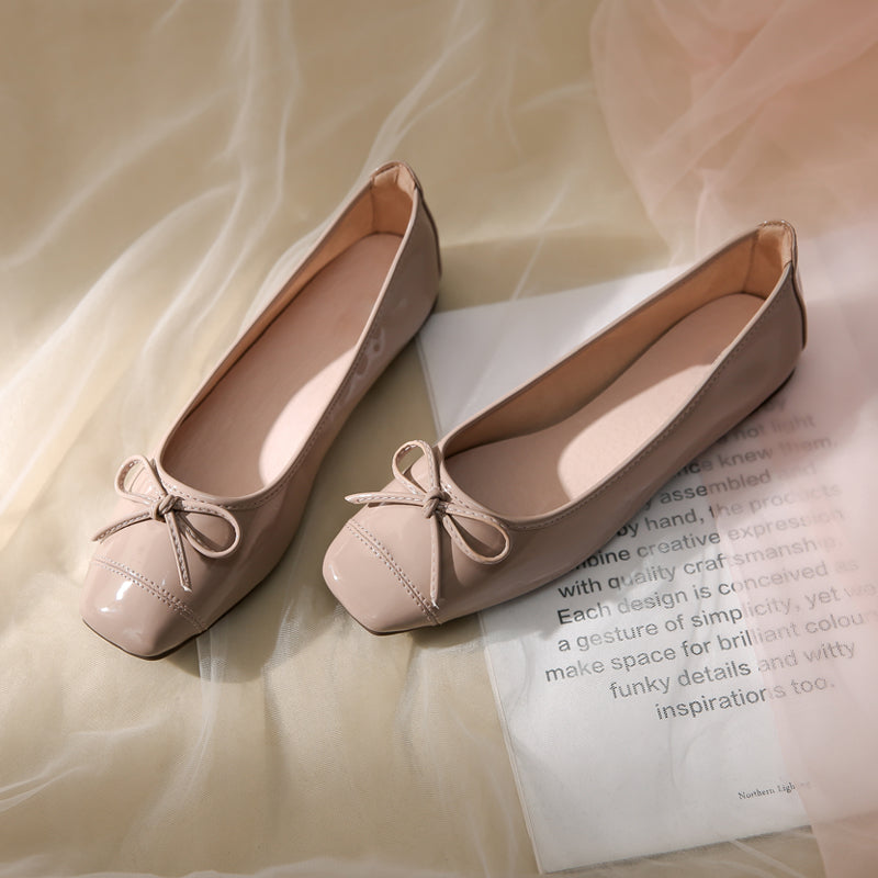 Damen Ballerinas Weich mit Schleifendetail und Innenfutter