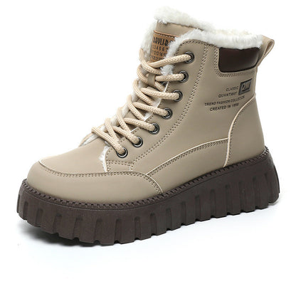Damen Winterstiefel Warm mit Profilsohle und Innenfutter