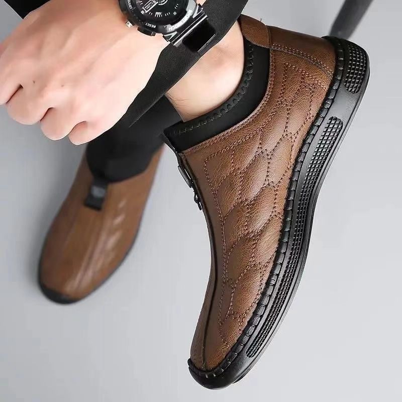 Herren Stiefeletten Bequem Reißverschluss Weich