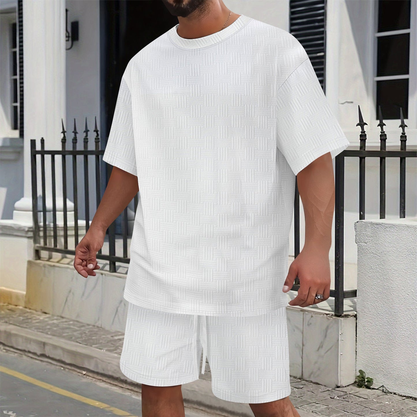 Herren T-Shirt- und Shorts-Set Modern mit Trend-Muster - BerlinGlamour