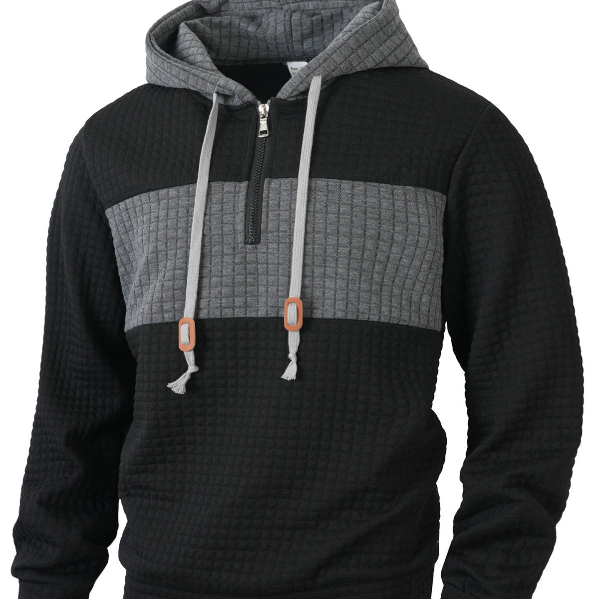 Herren Hoodie Strukturiert 1/4 Reißverschluss Modern