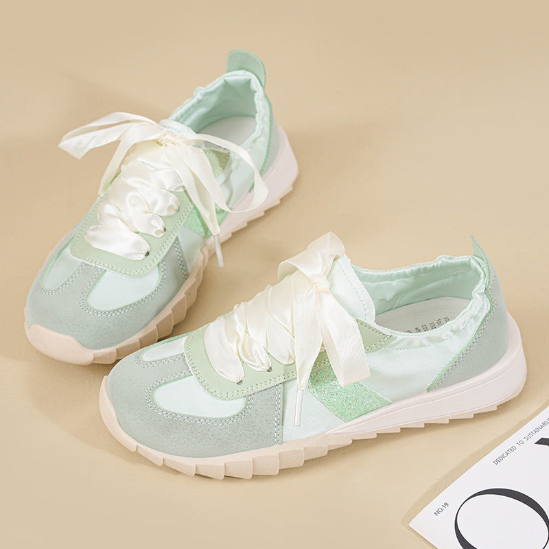 Damen Sneaker Sportschuhe Glänzend Atmungsaktiv