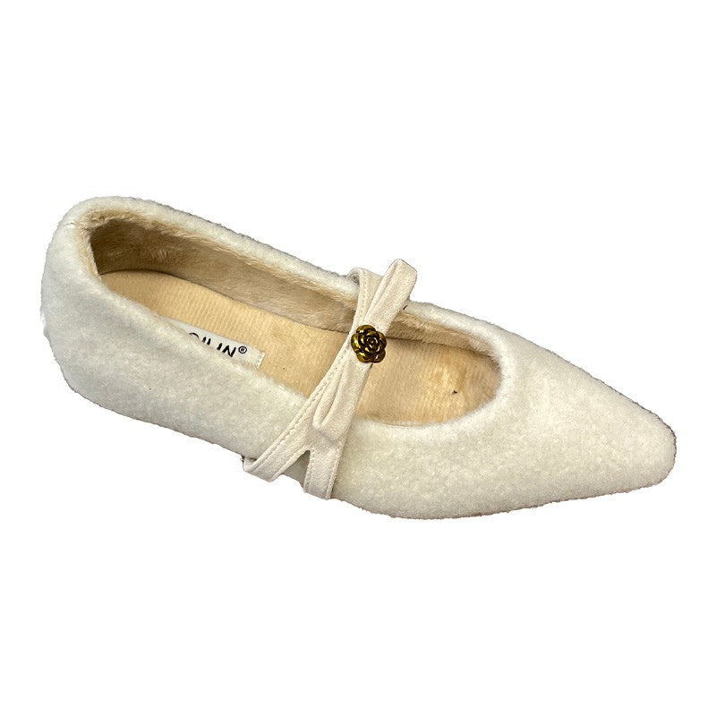 Damen Ballerinas Elegante Schleifen Detail Weich