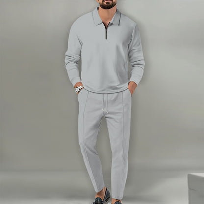 Herren Ensemble Sportlich Elastisch Stehkragen Hose Modern