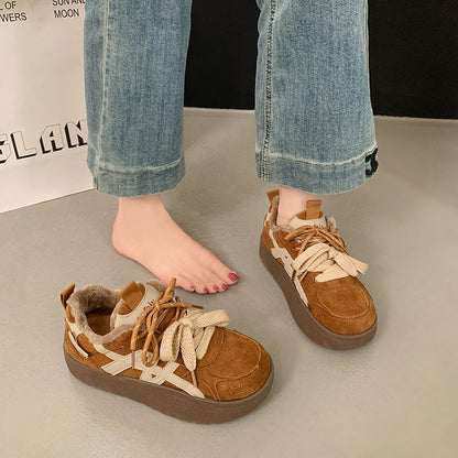 Damen Sneaker Bequem Flauschig WeichSportlich