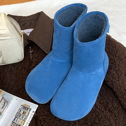 Damen Hausschuhstiefel Warm Flauschig Wildleder Winterstiefel