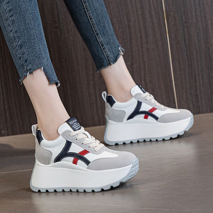 Damen Plateau Sneaker Sportlich Bequem Rutschfest