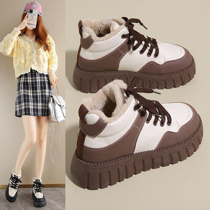 Damen Sneaker Warmfutter Plateau Schuhe Winter Mode - BerlinGlamour