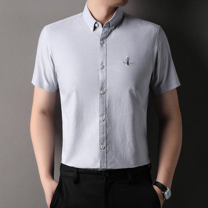 Herren Kurzarmhemd Modern Slim Fit mit Stickerei