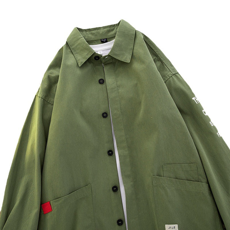 Herren Hemdjacke Lässig Modern mit Taschen