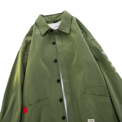 Herren Hemdjacke Lässig Modern mit Taschen