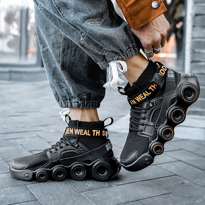 Damen Sneaker High-Top Streetwear Schuhe Mit Riemensystem