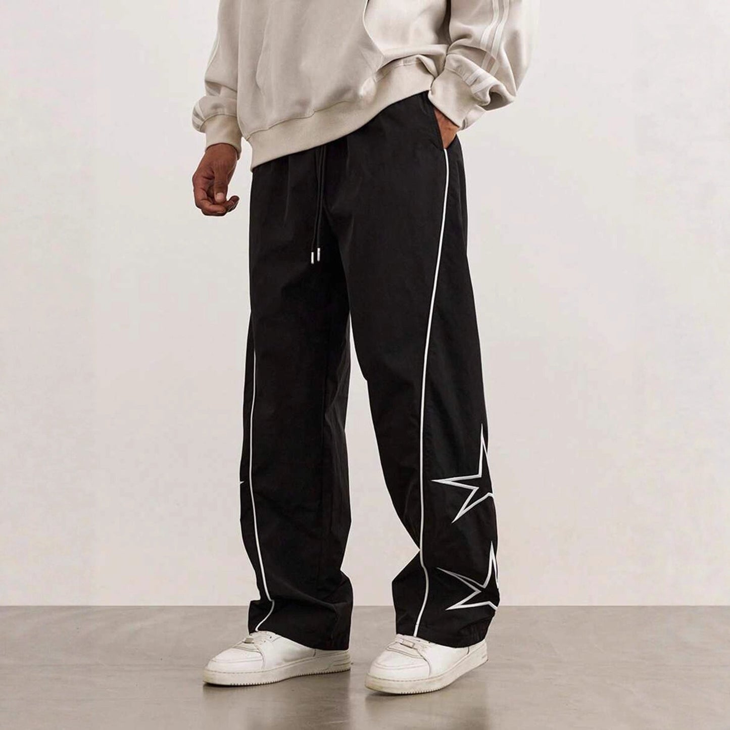 Herren Freizeithose Bequem Mit Kontraststreifen Sportlich