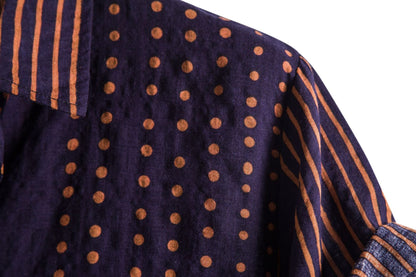 Herren Kurzarmhemd Modern Punkt Streifen Muster Trendy
