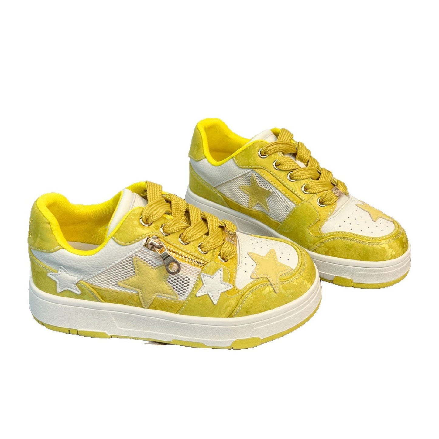 Damen Sneaker Sterne Applikation Laufschuhe Comfort