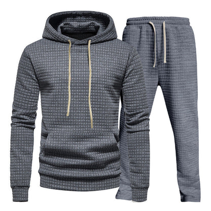 Herren Sportanzug Hoodie Jogginghose Set Struktur Optik
