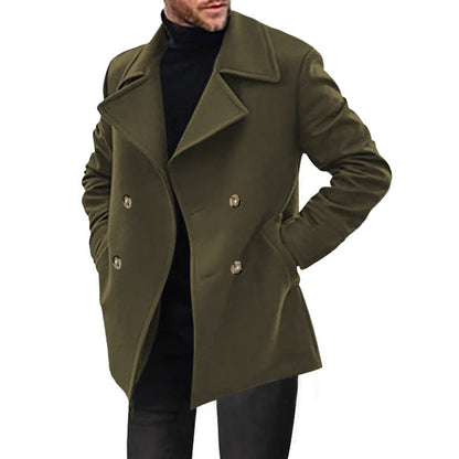 Herren Peacoat Elegant Doppelter Knopfleiste Modern
