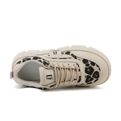 Damen Sneaker Lässig Leoparden-Design Chunky Schuhe Bequem