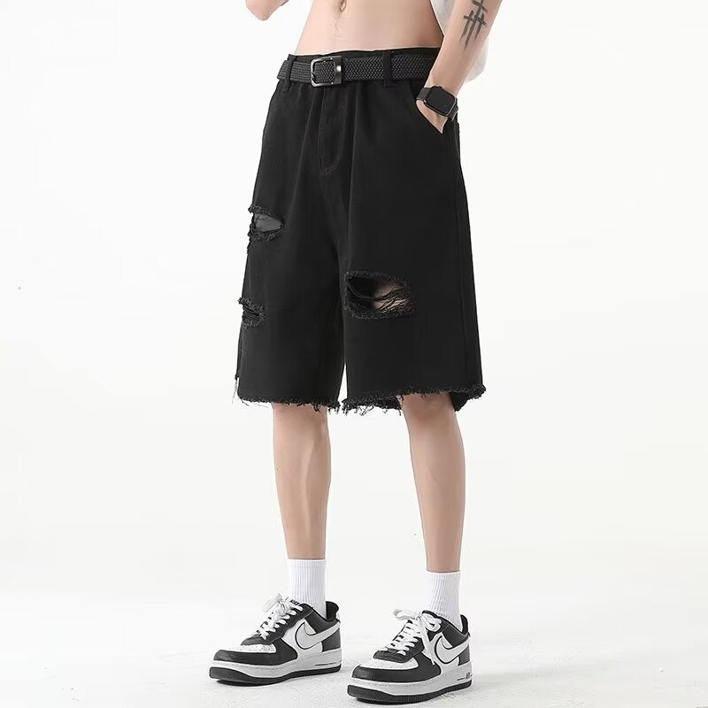 Herren Shorts Denim Rissig Lässig Modern - BerlinGlamour