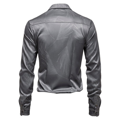 Herren Hemd Elegant Modern Muster Glanz