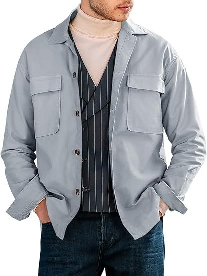 Herren Utility-Jacke Modern mit vielen Taschen und lässigem Schnitt