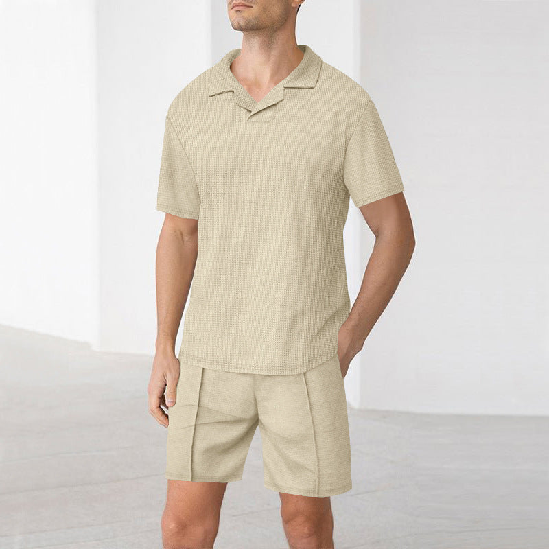 Herren Kurzarm Set Leicht Baumwolle Sommer