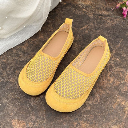 Damen Ballerinas atmungsaktiv Netzmaterial Bequem