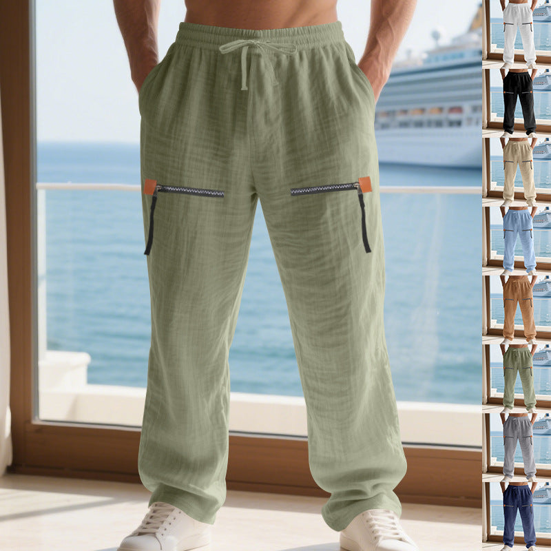 Herren Cargo-Hosen Mit Reißverschlusstaschen Elastisch Bequem