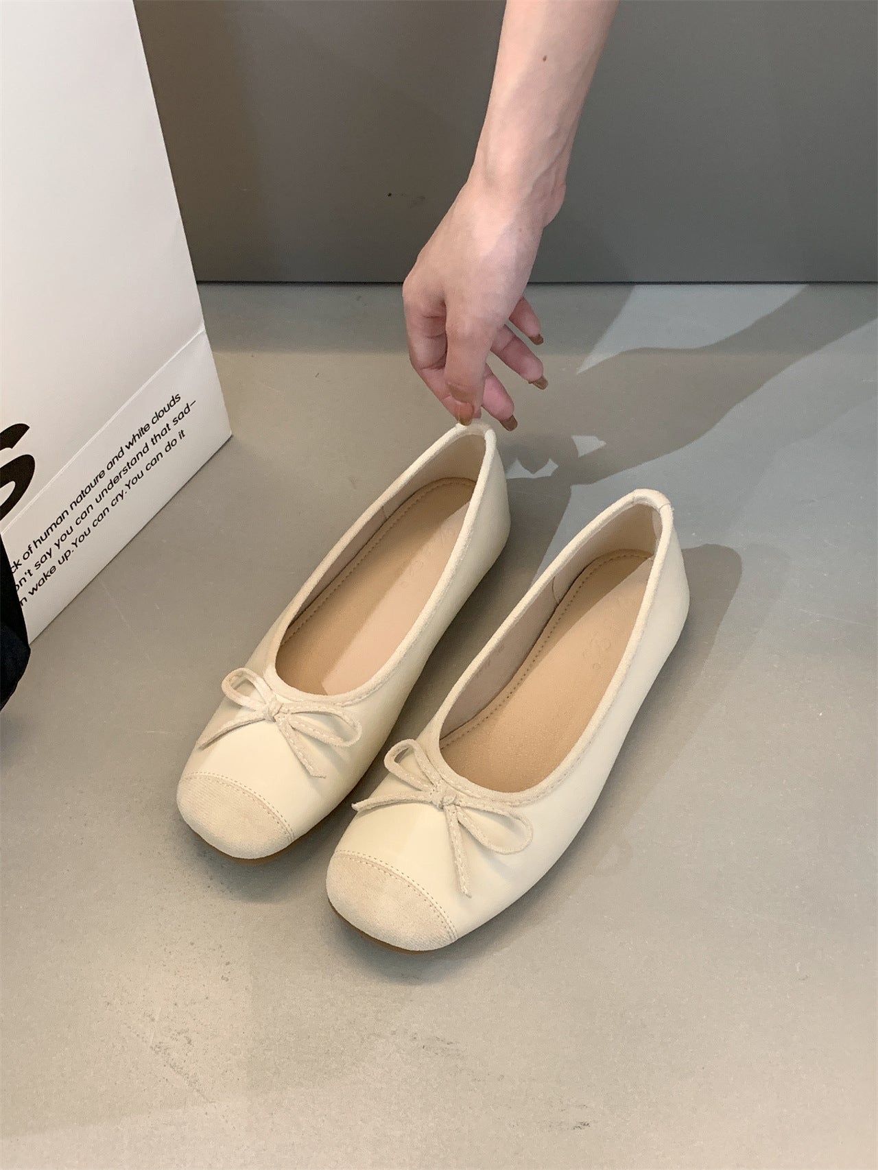 Damen Ballerinaschuhe mit Schleife Bequem Elegant