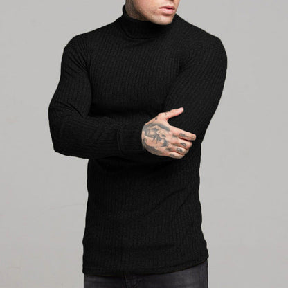 Herren Langarmshirt Rollkragen Modern Elegant