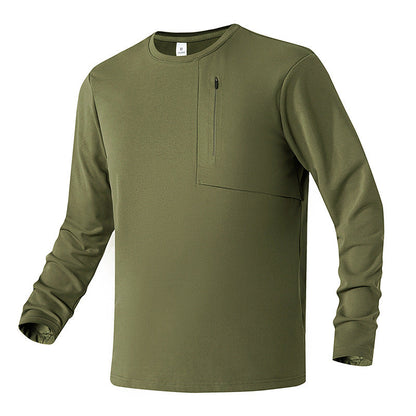 Herren Funktionsshirt Atmungsaktiv Reißverschluss Tasche Sport