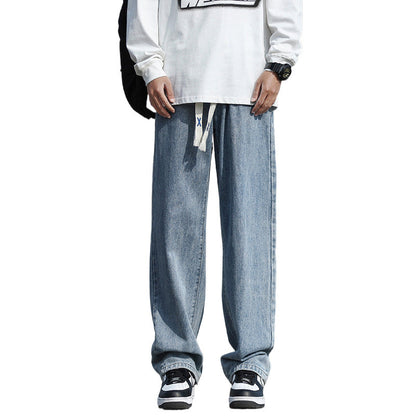 Herren Denim-Hose Locker Geschnitten Mit Taschen Modern