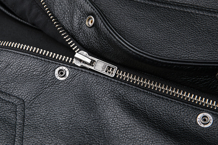 Lederweste Herren Elegant mit Taschen Stehkragen