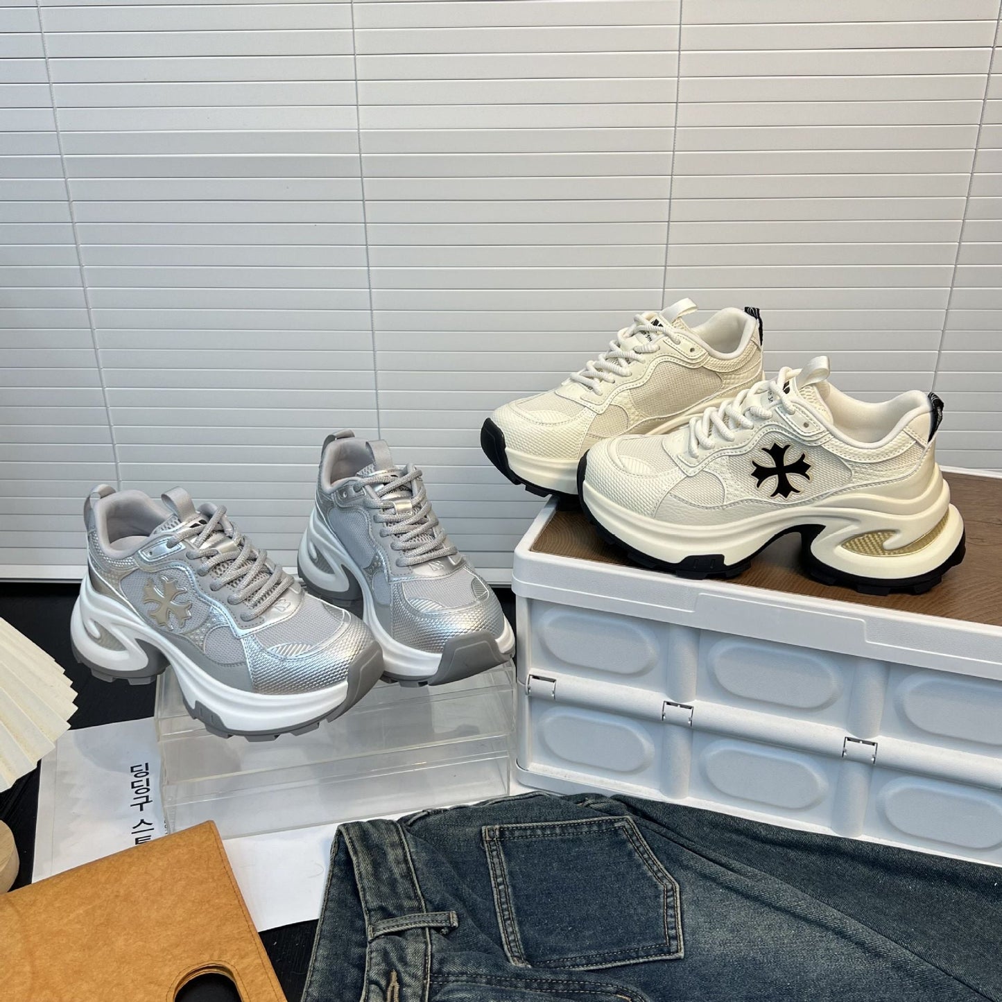 Damen Sneaker Chunky atmungsaktiv Sportlich