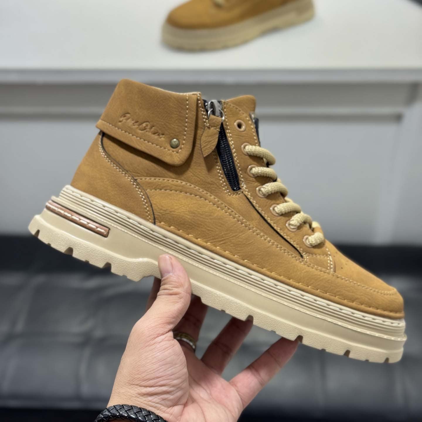 Damen Schnürboots Bequem Laufsohle Modisch