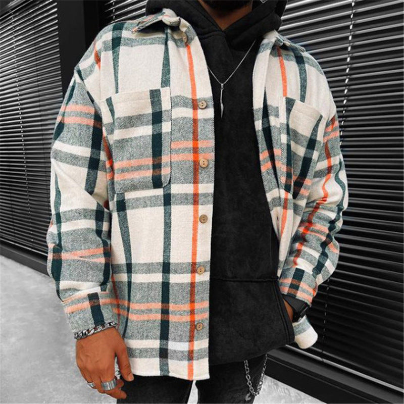 Herren Flanell-Shirt Karo Muster Brusttasche Weich - BerlinGlamour