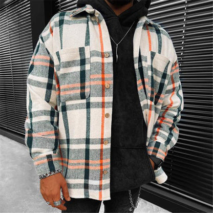 Herren Flanell-Shirt Karo Muster Brusttasche Weich - BerlinGlamour