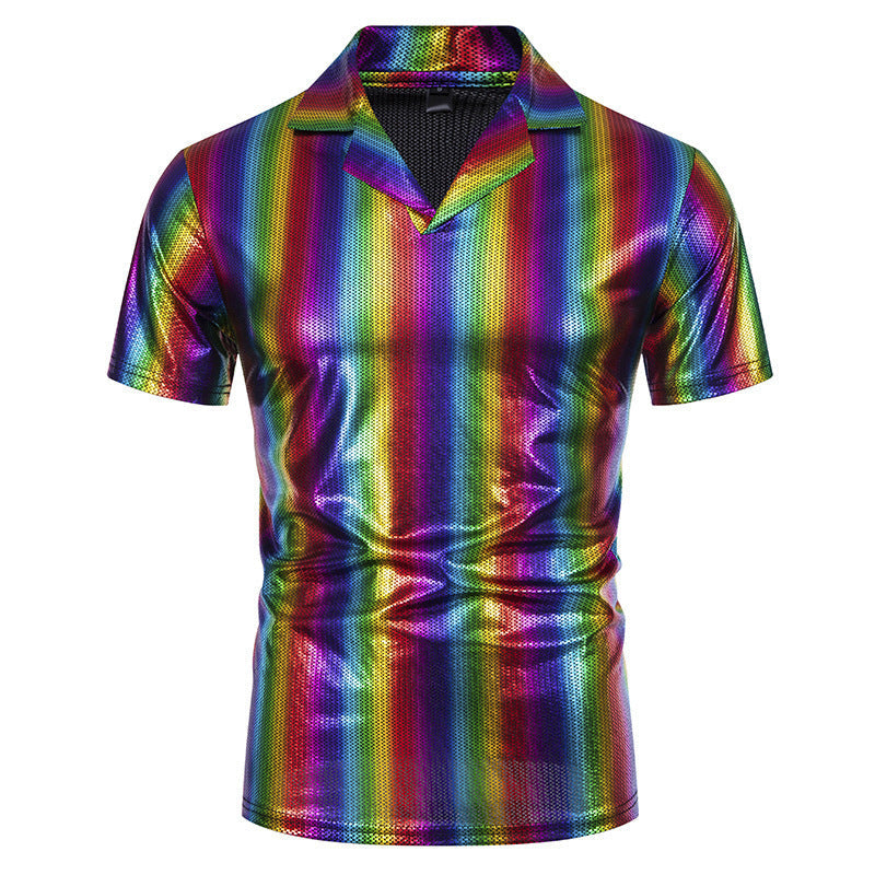 Herren Hemd Kurzarm Modern Glänzend Berlin Style