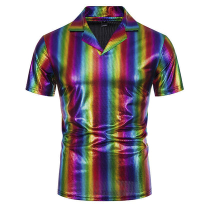 Herren Hemd Kurzarm Modern Glänzend Berlin Style