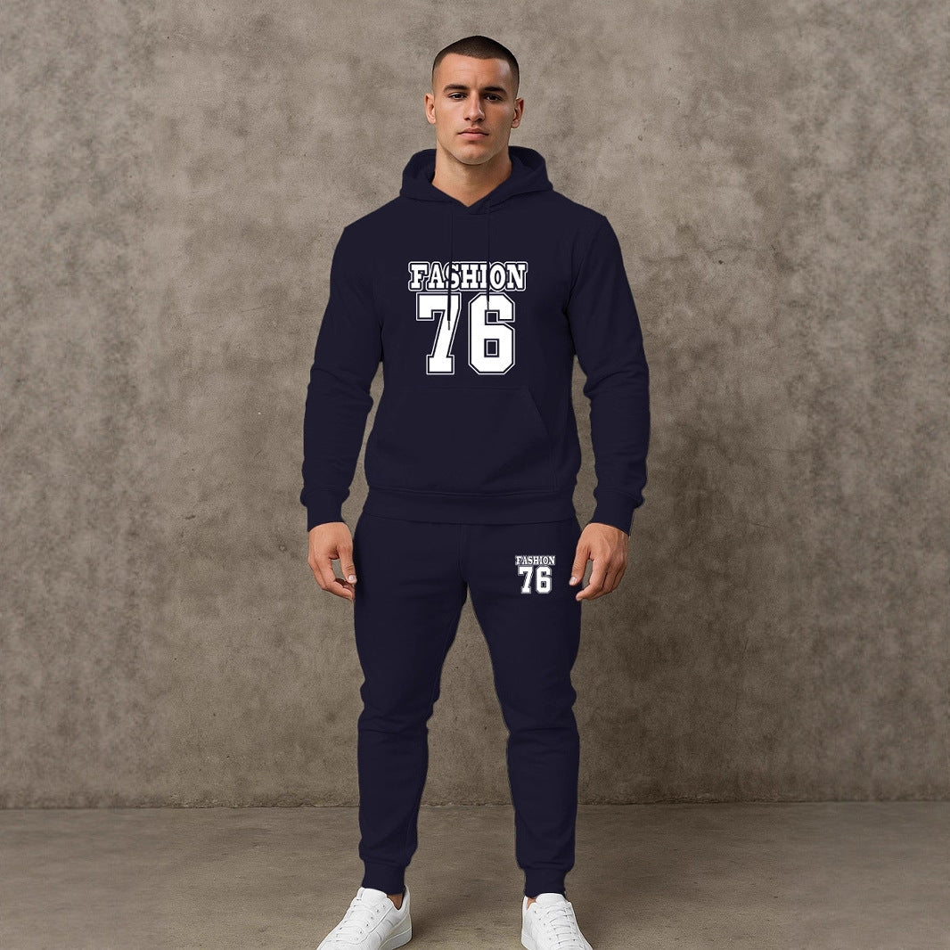 Herren Sport Set Hoodie Jogginghose Bequem Grau