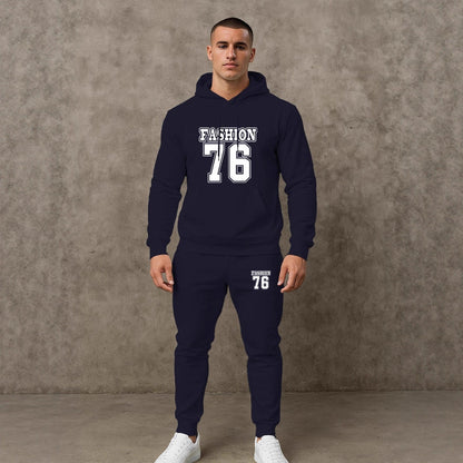 Herren Sport Set Hoodie Jogginghose Bequem Grau
