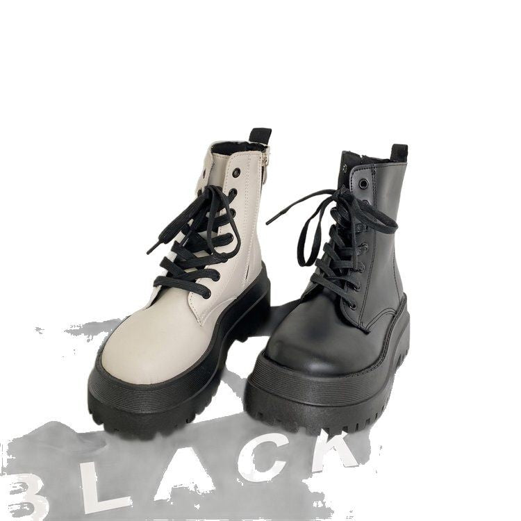 Damen Stiefel Robust Plateau Elegant Leder