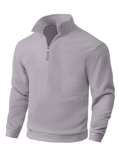 Herren Fleece Pullover Halbzipper Hoher Kragen Warm
