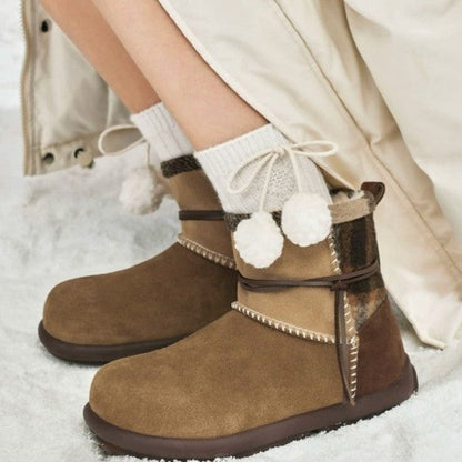 Damen Winterstiefel Weich Karomuster Warm - BerlinGlamour