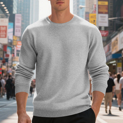 Herren Pullover Weich Baumwolle Klassisch Rundhals