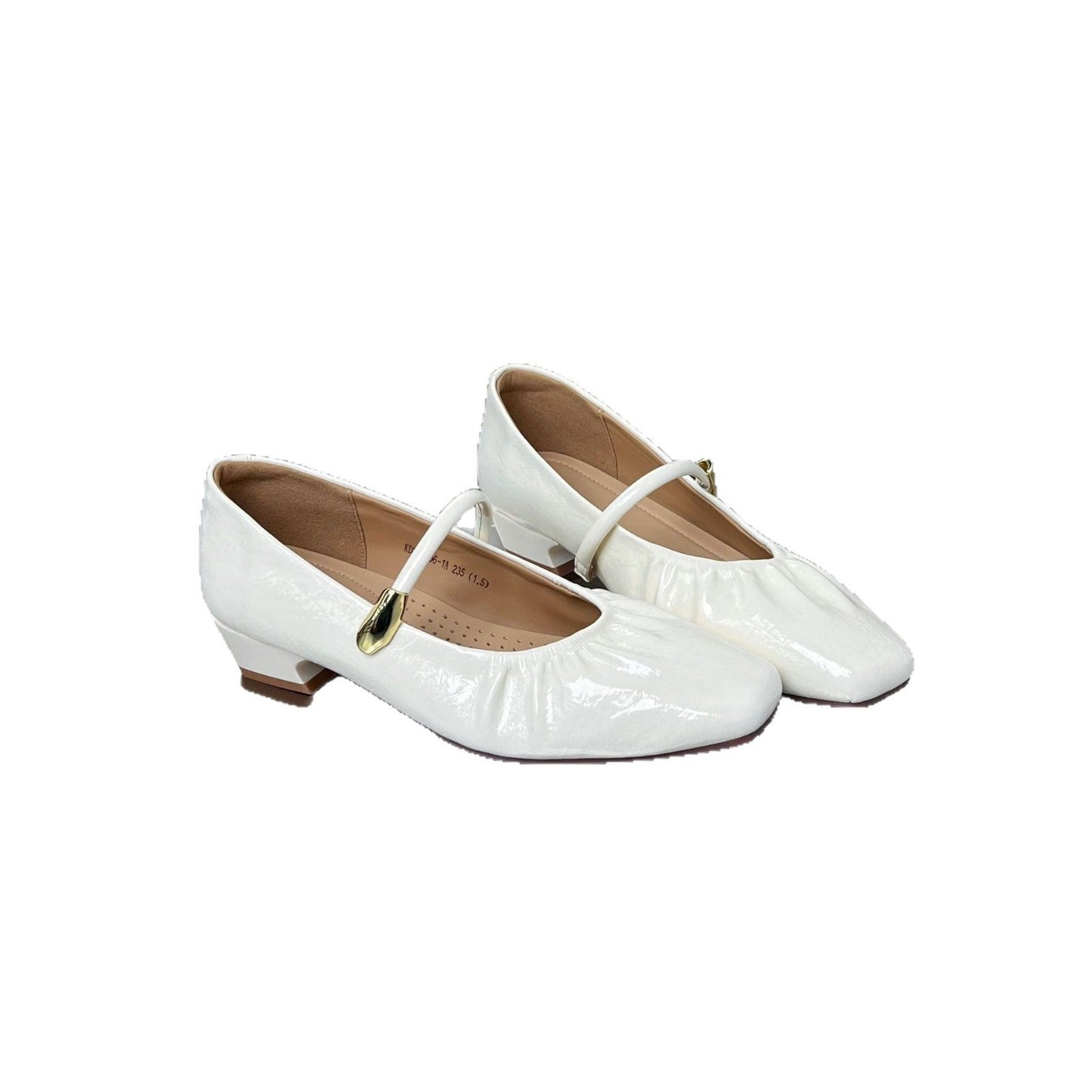 Elegante Damen Ballerinas Schuhe Glanzfinish Metallic