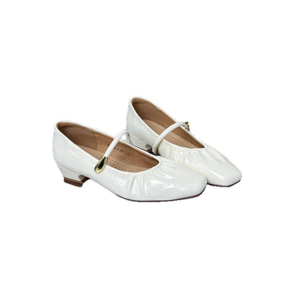 Elegante Damen Ballerinas Schuhe Glanzfinish Metallic