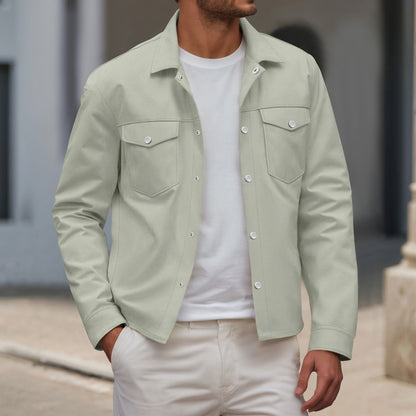 Herren Hemdjacke Modern mit Brusttaschen Schnitt Slimfit