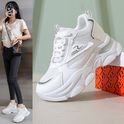 Damen Sneaker Dickes Profil Hochwertig Mesh Atmungsaktiv - BerlinGlamour
